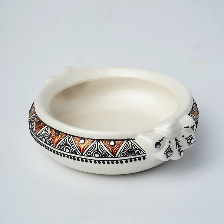 Handpainted Decorative Bowl (S) - White